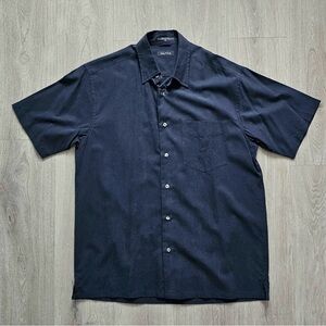 Nautica Men’s Navy Blue Short Sleeve Button Down Shirt Sz M